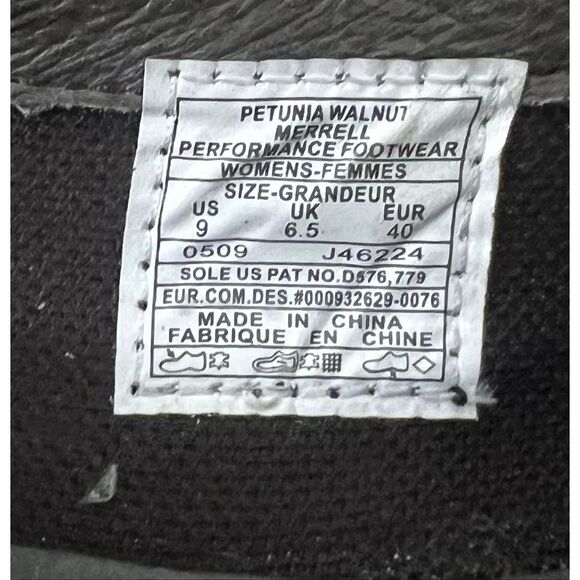 MERRELL PETUNIA Shoes Size 9 Floral Brown Suede Slip On Leather Wedge Heels - Picture 8 of 11